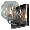 Aeria LED Vanity, 1-Light, Chrome Finish, Metal Foil in Clear Glass Shade