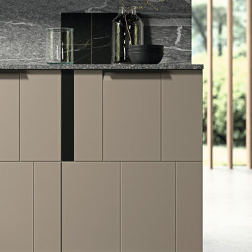 Black, White and Natural Innovated Open Concept Kitchen