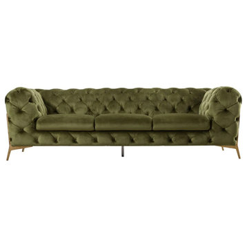 Jack Transitional Green Fabric Sofa