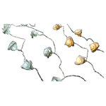Fortune Products - Rose Garland/Basket, White - Perfect for use as a light string, a bouquet, or mix with silk flowers and greenery. The rose material is easy to work with and keeps its shape. 16 delicate lighted roses on a string with a white or a warm white glow, 6 inch spacing and basket included. Uses 3 x AA batteries (not included). 24 + hours battery life.