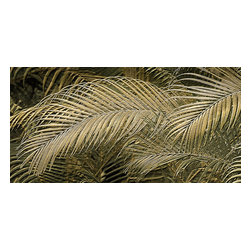 Douglas Page Photographic Arts - Golden Palms Relief Design, Metallic Canvas Giclee, 20"x10" - Prints And Posters
