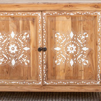 84" Long Damascus Mother Of Pearl Inlay Sideboard