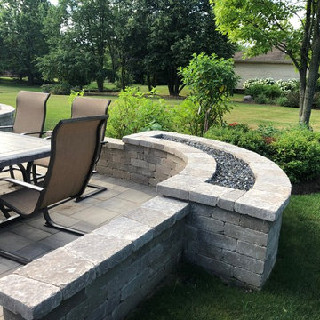 Belgard Patio with Fire-pits and Seat Wall in Prospect Heights, IL