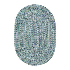 Sea Pottery Braided Oval Rug, Blue, 2'x3'