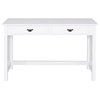 Traditional Desk, Pinewood Legs With Removable Shelf & Metal Handles, White