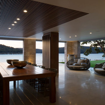 3D wall coverings for luxury interiors Hudson Parade House by Corben Architects