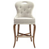 Anais Modern Classic Tufted Faux Flax Linen Counter Stool