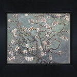 overstockArt - La Pastiche Branches of Tree in Blossom with Age Black Frame, 12.75" x 14.75" - Branches of an Almond Tree in Blossom Pearl Grey is a handcrafted reimagining of Vincent Van Goghs timeless original Branches of an Almond Tree in Blossom.Made in 1890 Van Goghs original was done in celebration of his nephews birth. Given as a gift to his brother Theo the couple hung it above their piano with great pride. It is but one in a prolific series he made of this subject matter during an uncharacteristically sustained period of optimism invigoration and relentless creation. In a more liberated style than that of his years in Paris his striking colors and natural subjects reveal the influences of both Impressionist artwork and Japanese woodblock prints. Luxury brand La Pastiche seeks out todays most skilled artists and finest materials to produce stunning tributes to creative masters. Each unique - and entirely exclusive - oil painting reinterprets and embellishes the original with fresh colors andor metallic accents. Granting unprecedented flexibility and brilliance La Pastiche artwork is an exciting and sophisticated choice for the discerning decorator. Our focus has always been on creating inspiring new options of the utmost quality that remain true to the spirit of the original artist. Frame Description New Age Black Frame