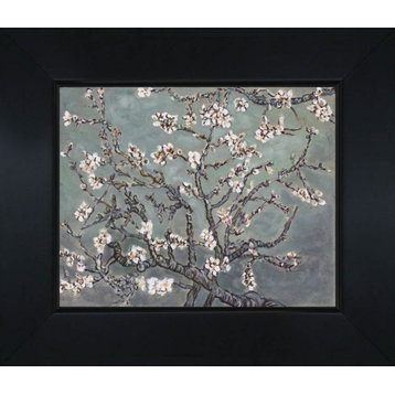 La Pastiche Branches of Tree in Blossom with Age Black Frame, 12.75" x 14.75"
