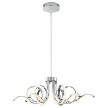 Magnolia Adjustable Chandelier Integrated LED, Dimmable Chrome