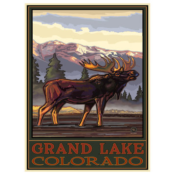 Paul A. Lanquist Grand Lake Colorado Baying Moose Side Art Print, 18"x24"