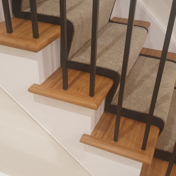 Bespoke Staircase with Bamboo Treads and Metal Spindles