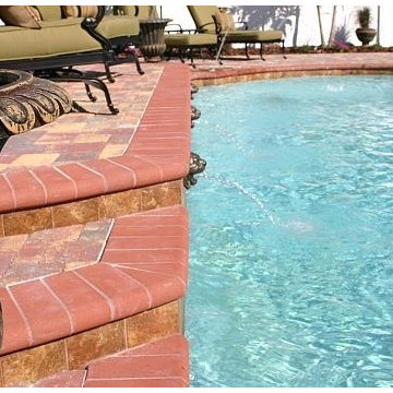 22 - Mediterranean Pool with Red Brick Pavers