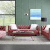 HeiberoII Sofa With 2 Pillows, Pink Velvet