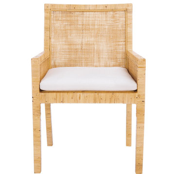 Sarai Accent Chair With Cushion Natural, White