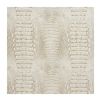 White And Taupe Alligator Faux Leather Vinyl By The Yard, By the Yard