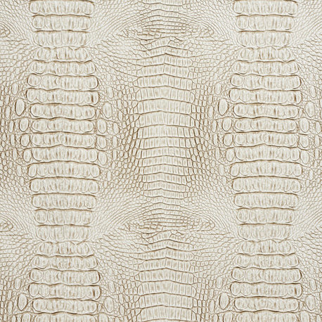 White And Taupe Alligator Faux Leather Vinyl By The Yard, By the Yard