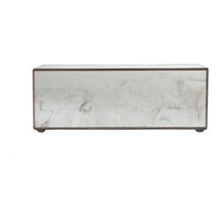Worlds Away Rectangular Large Antique Mirror Box - Bathroom Mirrors