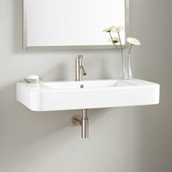 34" BURLESON PORCELAIN WALL-MOUNT SINK - Bathroom Sinks