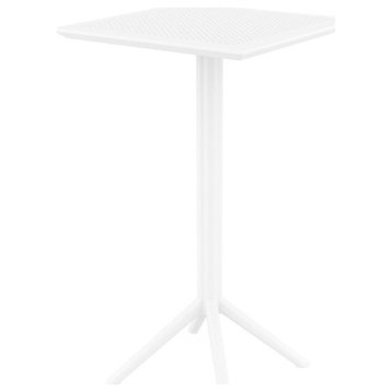 Sky 24 inch Square Folding Bar Table in White finish