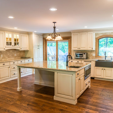 Large Open Kitchen with Fully Custom Built Cabinets