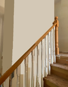 Pointless Stairs Stair landing (useless) - Storage and railing change | Houzz Forum