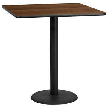 Flash Furniture 42" Square Restaurant Bar Table in Black and Walnut