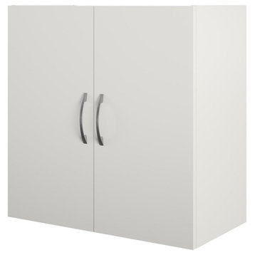 Home Square 2-Piece Set with 16" Utility Cabinet and 24" Wall Cabinet in White