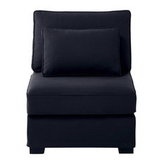 Módulo de sofá sin brazos de algodón negro Milano