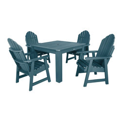 Highwood USA - Hamilton 5-Piece Square Dining Set, Nantucket Blue - Outdoor Dining Sets
