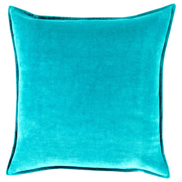 Cotton Velvet Pillow 20x20x5, Down Fill