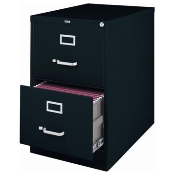 Scranton & Co 25" 2-Drawer Metal Legal Width Vertical File Cabinet in Black