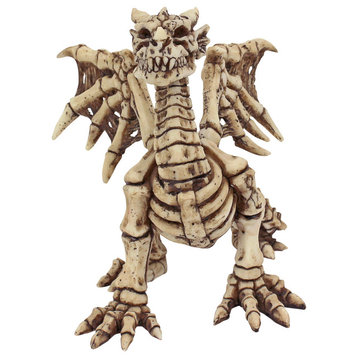 Corpus Crux Gothic Dragon Skeleton Statue