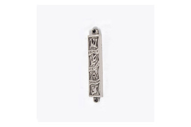 Mezuzah Case in Pewter Finish, 12.5 x 4.4 x 4 inches