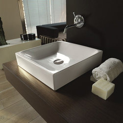 WS Bath Collections Cento 3544 Counter Top Ceramic Sink 17.7" x 17.7" - Bathroom Sinks