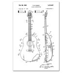 DDCG - Vintage Guitar Sketch Patent 20"x30" Print on Canvas - This canvas features a vintage guitar sketch patent to help you match your personal style in your interior decor.  The result is a stunning piece of wall art you will love. Made to order.