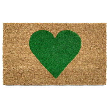 Calloway Mills Green Heart Doormat, 24" X 36"