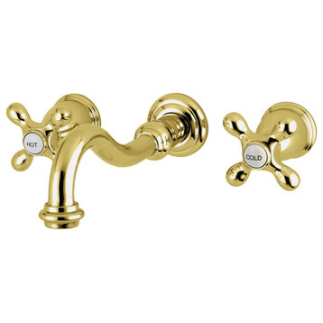 KS3022AX Restoration Two-Handle Wall Mount Tub Faucet, Polished Brass