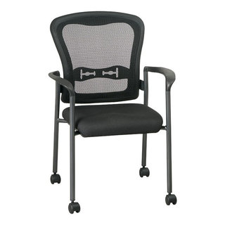 Titanium Chair With Arms, Casters and Breathable Mesh Progrid Back ...