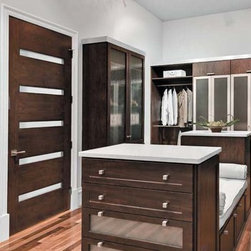 Jeld-Wen W15H Mahogany Door Gunstock Finish Reed Glass - Interior Doors