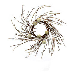 Shea's Wildflower - Natural Egg And Pit Berry Ring, 4.5", Natural - Artificial Flower Arrangements