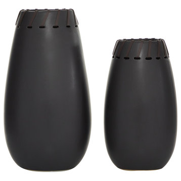 Modern Black Ceramic Vase Set 57486