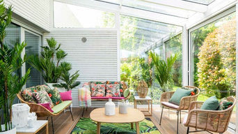 Diseño de terraza con cerramiento de cristal