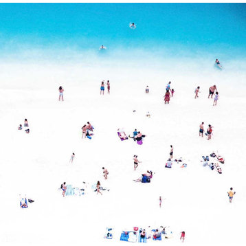 Whitewashed Beach B Fine Art Giant Canvas Print, Turquoise, White, 72"X72 Inch