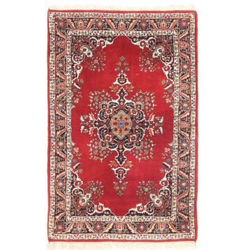 Oriental Rug Indo Keshan 5'0"x3'2" Hand Knotted Carpet