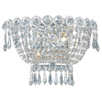 Elegant Century 2-Light Chrome Wall Sconce Clear Royal Cut Crystal, V1900W12C/RC