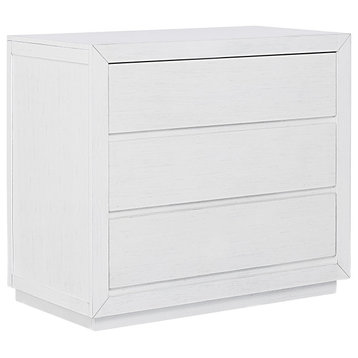 Modern Small Dresser, English Dovetailed Free Handle Drawers, Weathered White