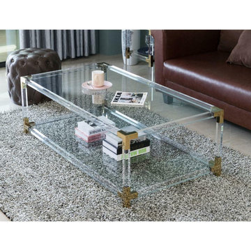 Modern Coffee Tables with Lucite Acrylic Legs