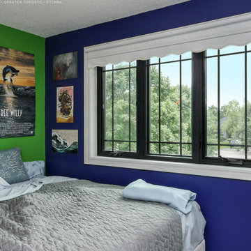 Great Teen's Bedroom with Black Windows - Renewal by Andersen Greater Toronto, O