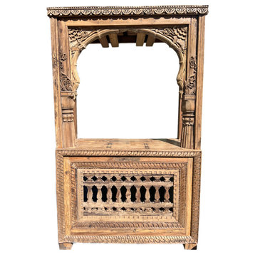 Consigned Carved Arch Canopy Bar Counter